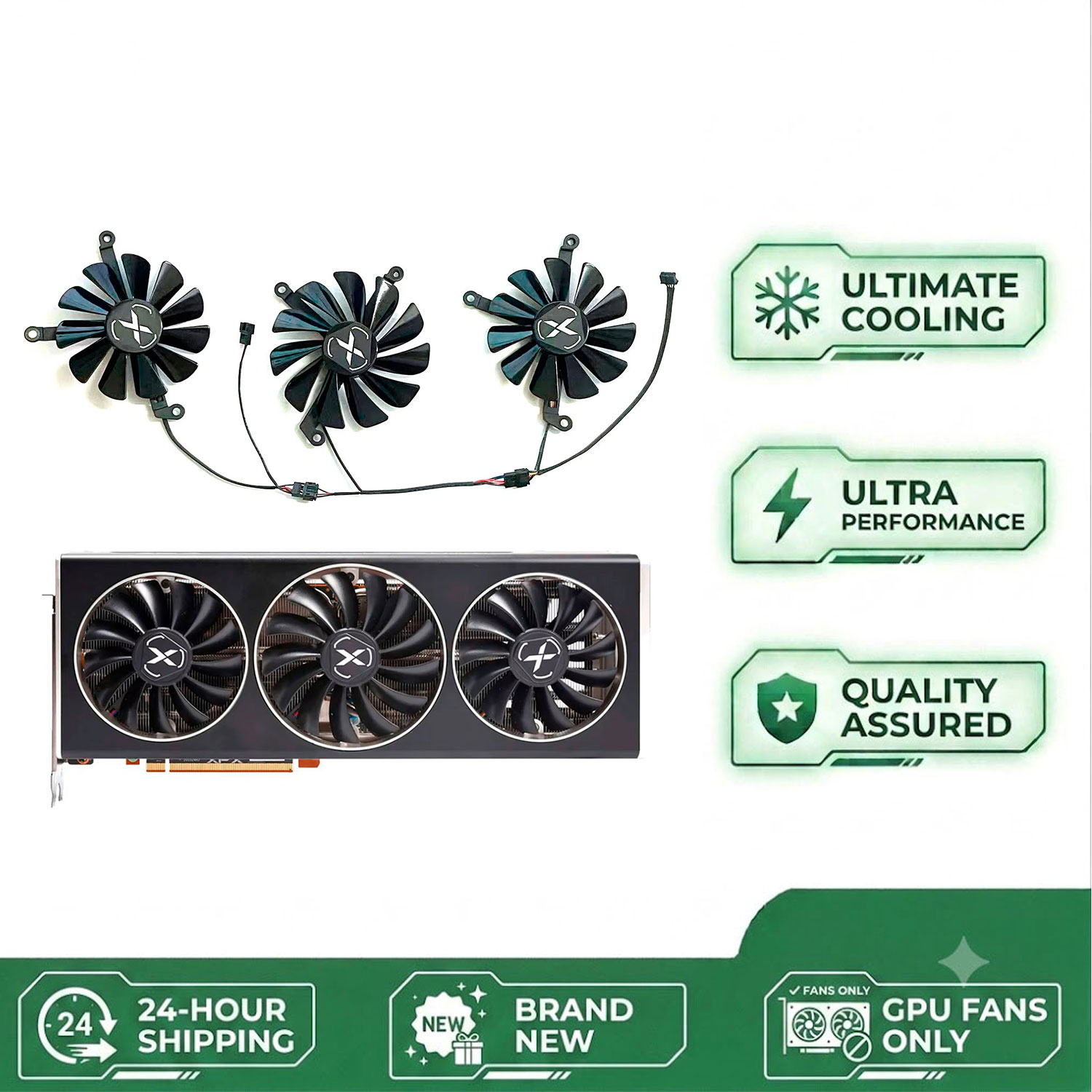 New DIY GPU fan 4PIN 95MM 85MM - огляд і ціна Rx 6700 Xt 12Gb Graphics Card
